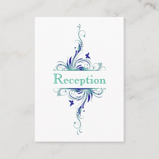 ブルーグリーンホワイトアクアフローラエンクロージャカード エンクロージャーカード (正面)