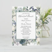 ブルーグリーンホワイトフローラエレガントリハーサルディナーI 招待状 (スタンド正面)