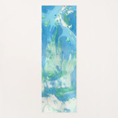 ブルーグリーンホワイトモダン抽象デザインテンプレート ヨガマット (正面)