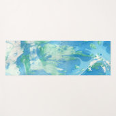 ブルーグリーンホワイトモダン抽象デザインテンプレート ヨガマット (正面(横))