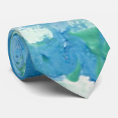 ブルーグリーンホワイトモダン抽象芸術大理石ルック ネクタイ (ロール)