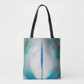 ブルーグリーンホワイト抽象芸術アートバイジョージアオキーフェ  トートバッグ (正面)