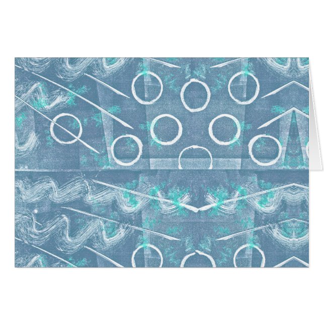 ブルーグリーンホワイト抽象芸術 (正面横)