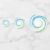 ブルーグリーンホワイト旋回絞り染めファンキーパーティー コンフェッティ (裏面)