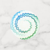 ブルーグリーンホワイト旋回絞り染めファンキーパーティー コンフェッティ (スモール正面)