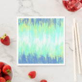 ブルーグリーンホワイト絞り染め スタンダードランチョンナプキン (インサイチュ)