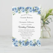 ブルーグリーンボホ水彩花のウェディング 招待状 (スタンド正面)