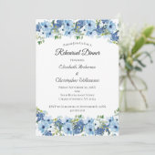 ブルーグリーンボーホウォーターカラーフローラリハーサルディナー 招待状 (スタンド正面)