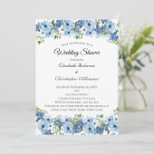 ブルーグリーンボーホウォーターカラーフローラ エレガント 招待状 (スタンド正面)