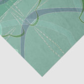 ブルーグリーンポップ・アートのアールヌーボー抽象芸術フローラコラージュ 薄葉紙 (詳細)