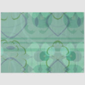 ブルーグリーンポップ・アートのアールヌーボー抽象芸術フローラコラージュ 薄葉紙 (正面)