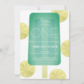 ブルーグリーンポプシクルボーイ1st誕生日 招待状 (正面)