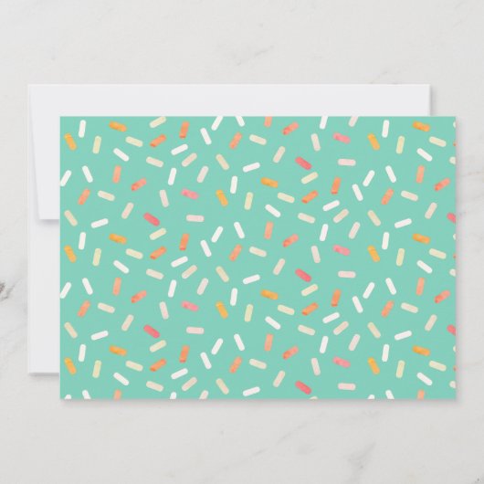 ブルーグリーンポプシクル少年の写真1st誕生日 招待状 (裏面)