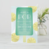 ブルーグリーンポプシクル水彩少年の赤ちゃんシャワー 招待状 (スタンド正面)