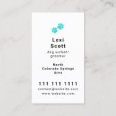 ブルーグリーンポープリントハートペットウォーカー 名刺 (裏面)
