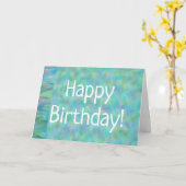 ブルーグリーンマザーオブパール誕生日カード カード (黄色い花)