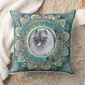 ブルーグリーンマンダラのケーズ付き枕 クッション (ブランケット)