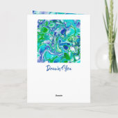 ブルーグリーンマーブルアートハッピーバースデーブラザー カード (裏面)