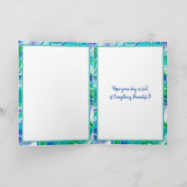 ブルーグリーンマーブルアートハッピーバースデーブラザー カード (内部)