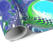 ブルーグリーンマーブルスワーズ誕生日 ラッピングペーパー (ロールコーナー)