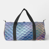 ブルーグリーンマーメイドフィッシュホログラフィはかりで測ックトレンディー ダッフルバッグ (正面)