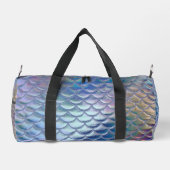 ブルーグリーンマーメイドフィッシュホログラフィはかりで測ックトレンディー ダッフルバッグ (裏面)