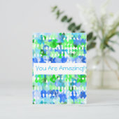 ブルーグリーンモザイク ポストカード (スタンド正面)