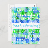 ブルーグリーンモザイク ポストカード (正面/裏面)