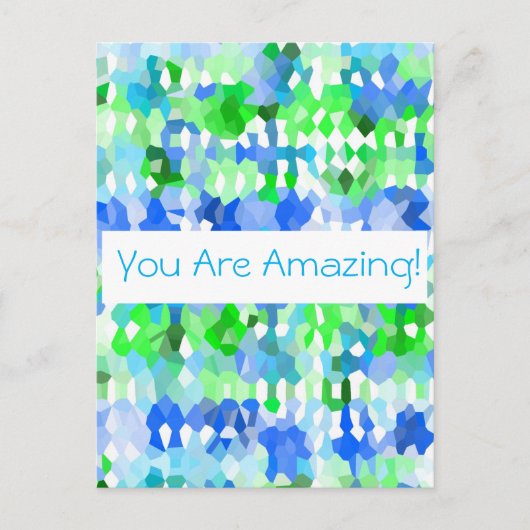 ブルーグリーンモザイク ポストカード (正面)