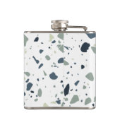 ブルーグリーンモダンテラゾマーブルモノグラム フラスク (裏面)