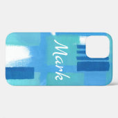 ブルーグリーンモダンデザインパーソナライズされたiPhoneケース Case-Mate iPhoneケース (裏面 (横))