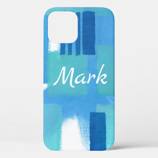 ブルーグリーンモダンデザインパーソナライズされたiPhoneケース Case-Mate iPhoneケース (裏面)