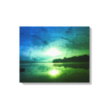 ブルーグリーンモーニングサンライズ抽象芸術at CT川