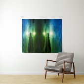 ブルーグリーンモーニングサンライズ抽象芸術at CT川 タペストリー (インサイチュ(横))