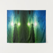 ブルーグリーンモーニングサンライズ抽象芸術at CT川 タペストリー (正面(横))