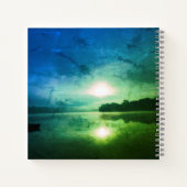 ブルーグリーンモーニングサンライズ抽象芸術at CT川 ノートブック (裏面)