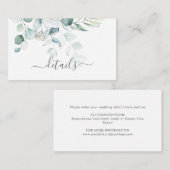 ブルーグリーンユーカリ結婚のエンクロージャカード エンクロージャーカード (正面/裏面)