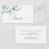 ブルーグリーンユーカリ結婚のエンクロージャカード エンクロージャーカード (正面/裏面)