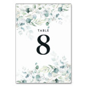 ブルーグリーンユーカリ結婚プトゥスのテーブル番号ダーク テーブルナンバー (裏面)