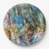 ブルーグリーンラブラドーライトジェムストーン ペーパープレート (正面)