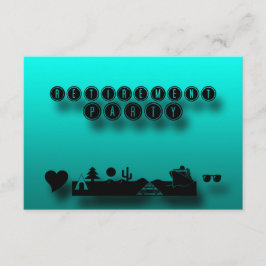 ブルーグリーンリタイアメントパーティーカスタム招待状 招待状