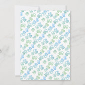 ブルーグリーンリンクハートブライダルシャワーテンプレート 招待状 (裏面)