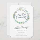 ブルーグリーンリースファーストライス式 招待状 (正面)