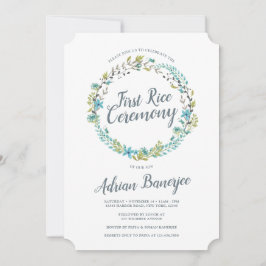 ブルーグリーンリースファーストライス式 招待状