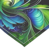 ブルーグリーンリーフィー抽象芸術 ショートテーブルランナー (コーナー)