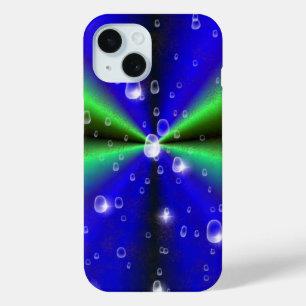 ブルーグリーンレインボーイン象スキンレザーオプション iPhone 15ケース