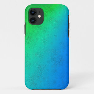 ブルーグリーンレインボーイン象スキンレザーオプション iPhone 11 ケース