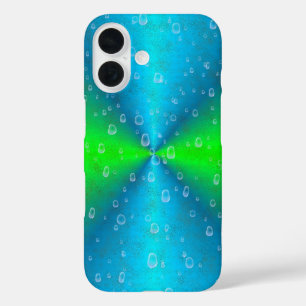 ブルーグリーンレインボーイン象スキンレザーオプション iPhone 16ケース
