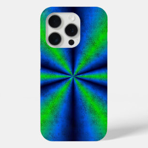 ブルーグリーンレインボーイン象スキンレザーオプション iPhone 15 PROケース