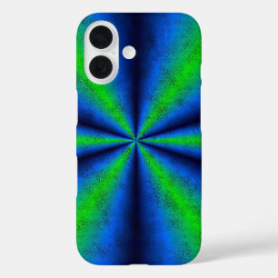 ブルーグリーンレインボーイン象スキンレザーオプション iPhone 16ケース